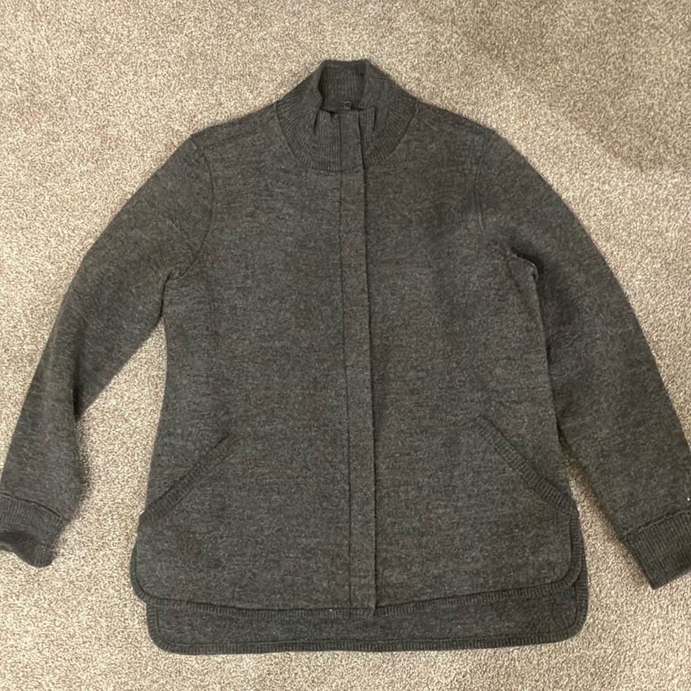 Eileen Fisher zip up sweater wool